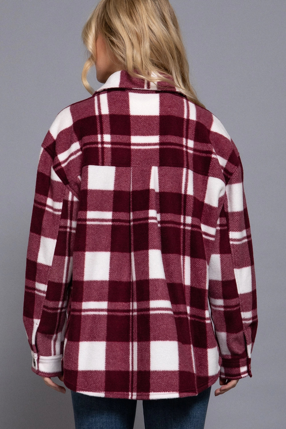 Bundle Up Burgundy Plaid Lined Shacket