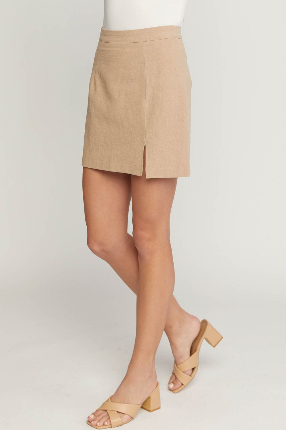 Seven PM Sharp Khaki Skirt