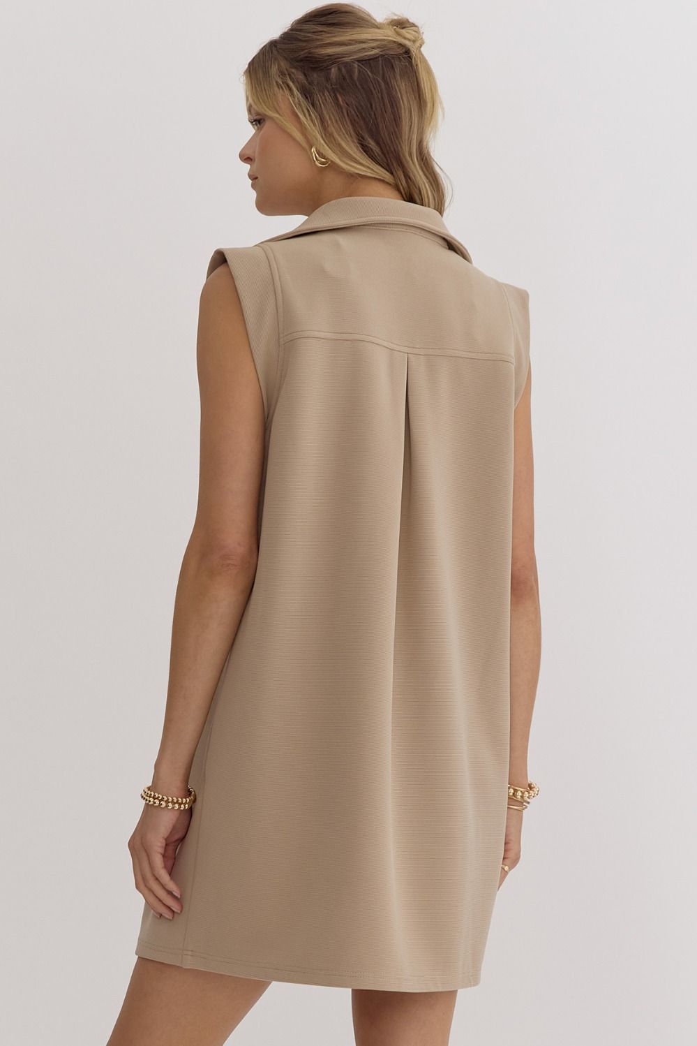 Falling For You Khaki Dress