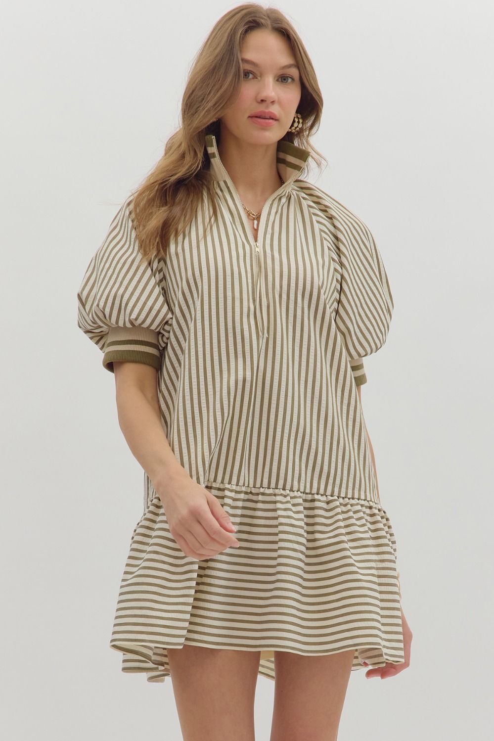 Sugar, Spice & Everything Nice Olive Striped Dress