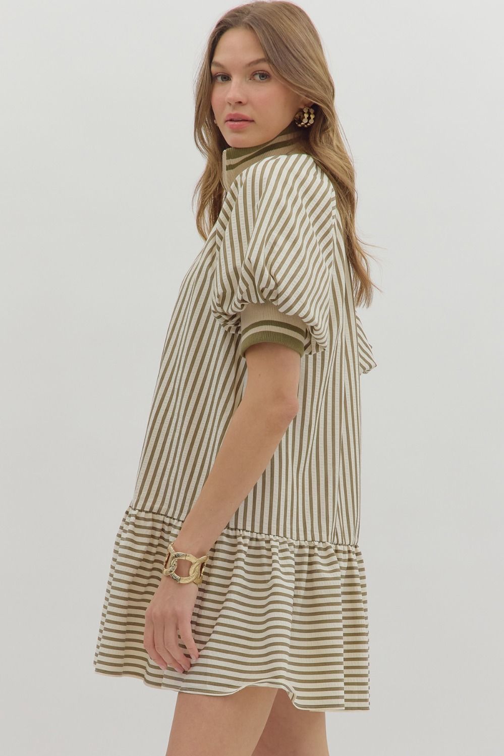 Sugar, Spice & Everything Nice Olive Striped Dress