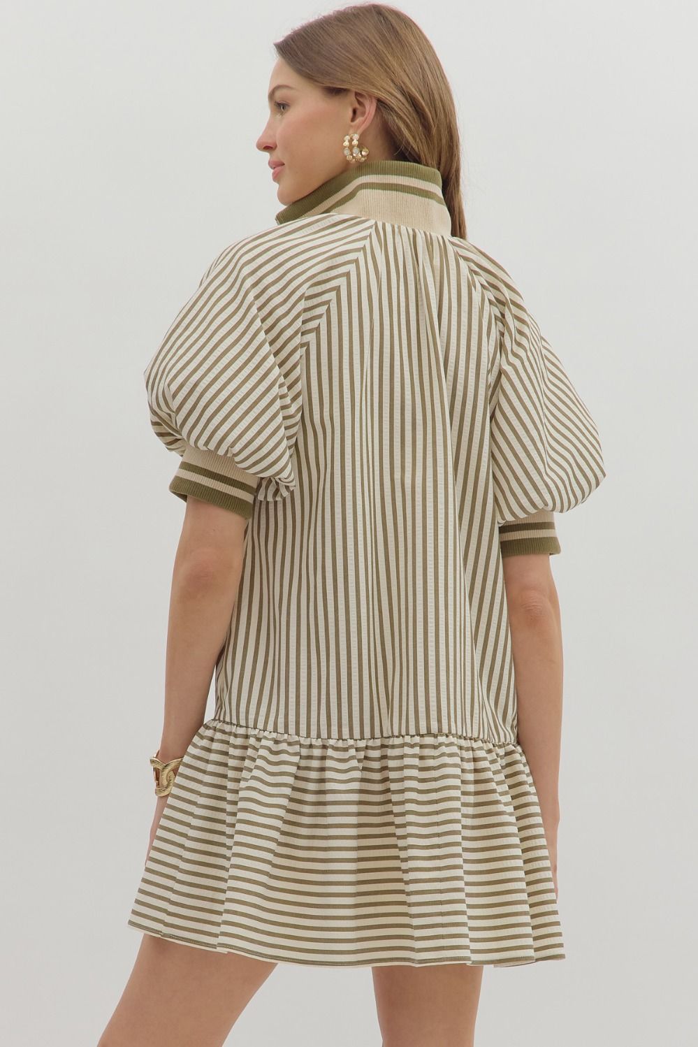 Sugar, Spice & Everything Nice Olive Striped Dress