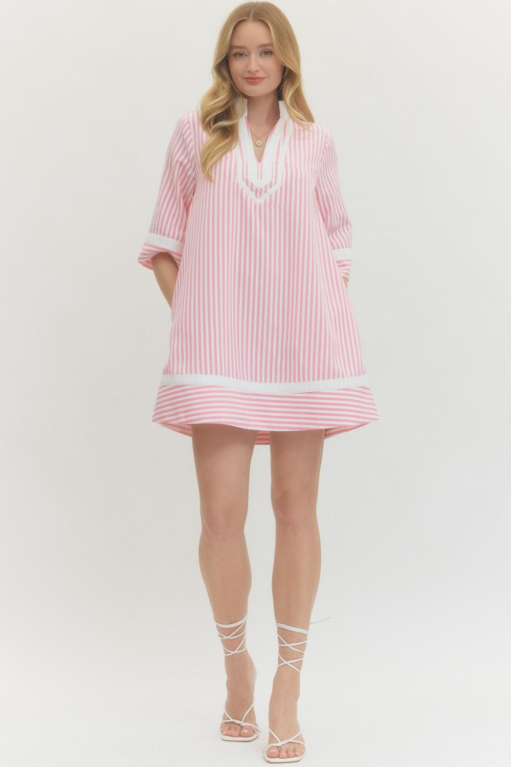 Tell Me Something Sweet Pink Striped Dress