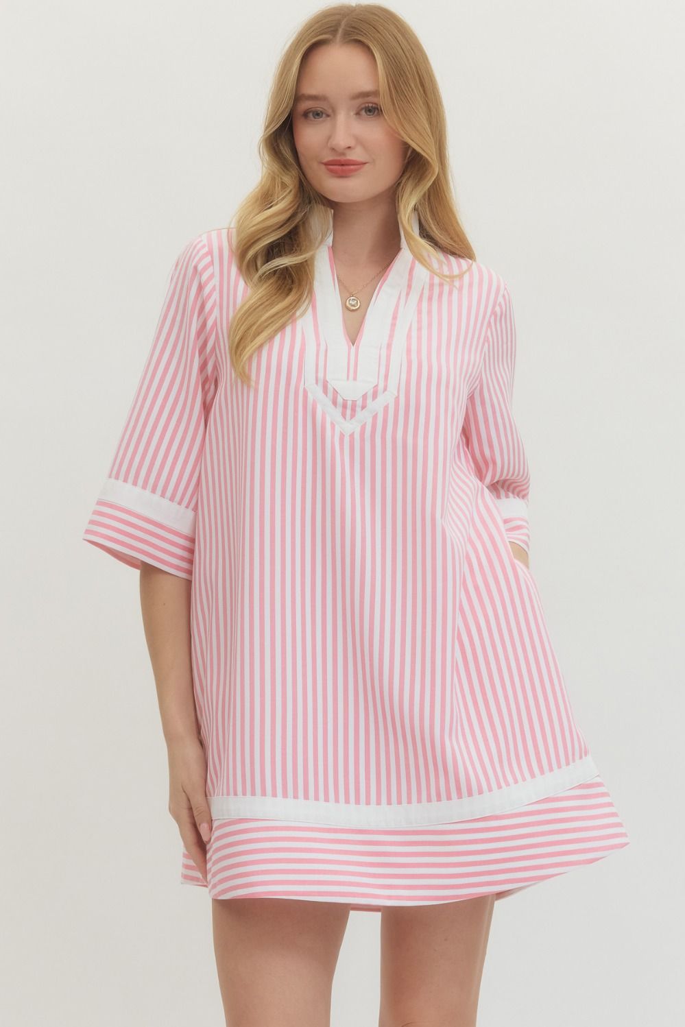 Tell Me Something Sweet Pink Striped Dress