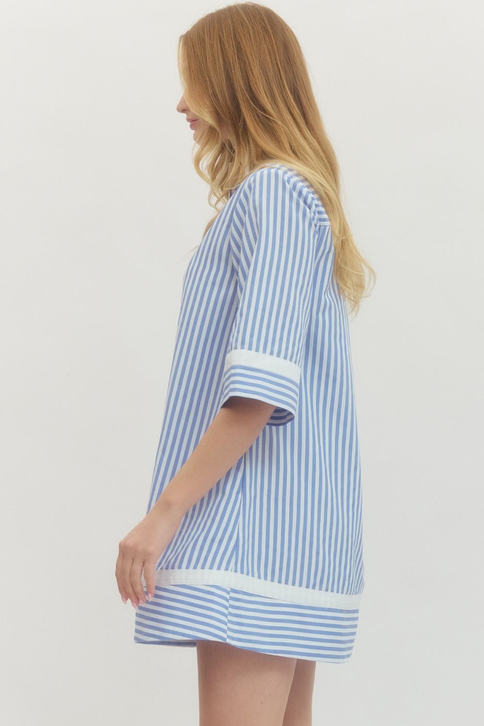 Dress In Your Sunday Best Blue Striped Dress