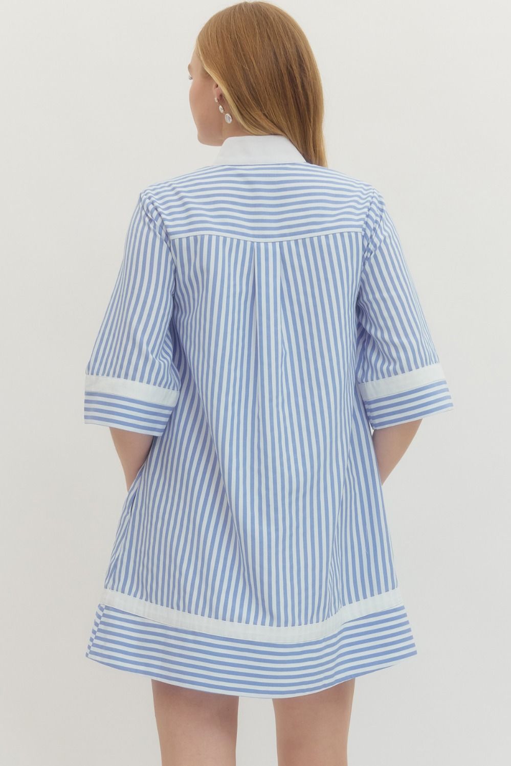Dress In Your Sunday Best Blue Striped Dress