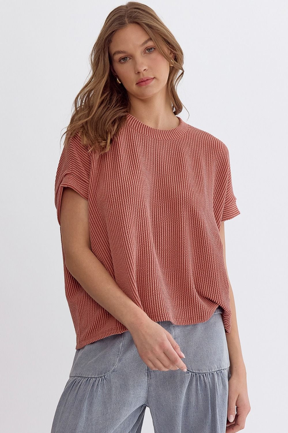 Transitioning Into Fall Rust Top