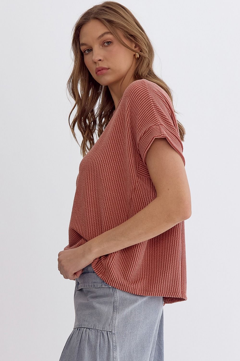 Transitioning Into Fall Rust Top