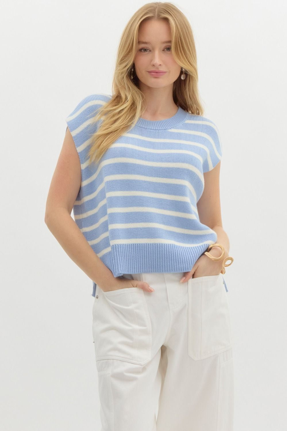 Someone Special Blue Striped Top