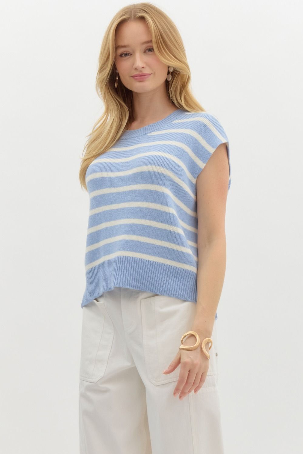 Someone Special Blue Striped Top