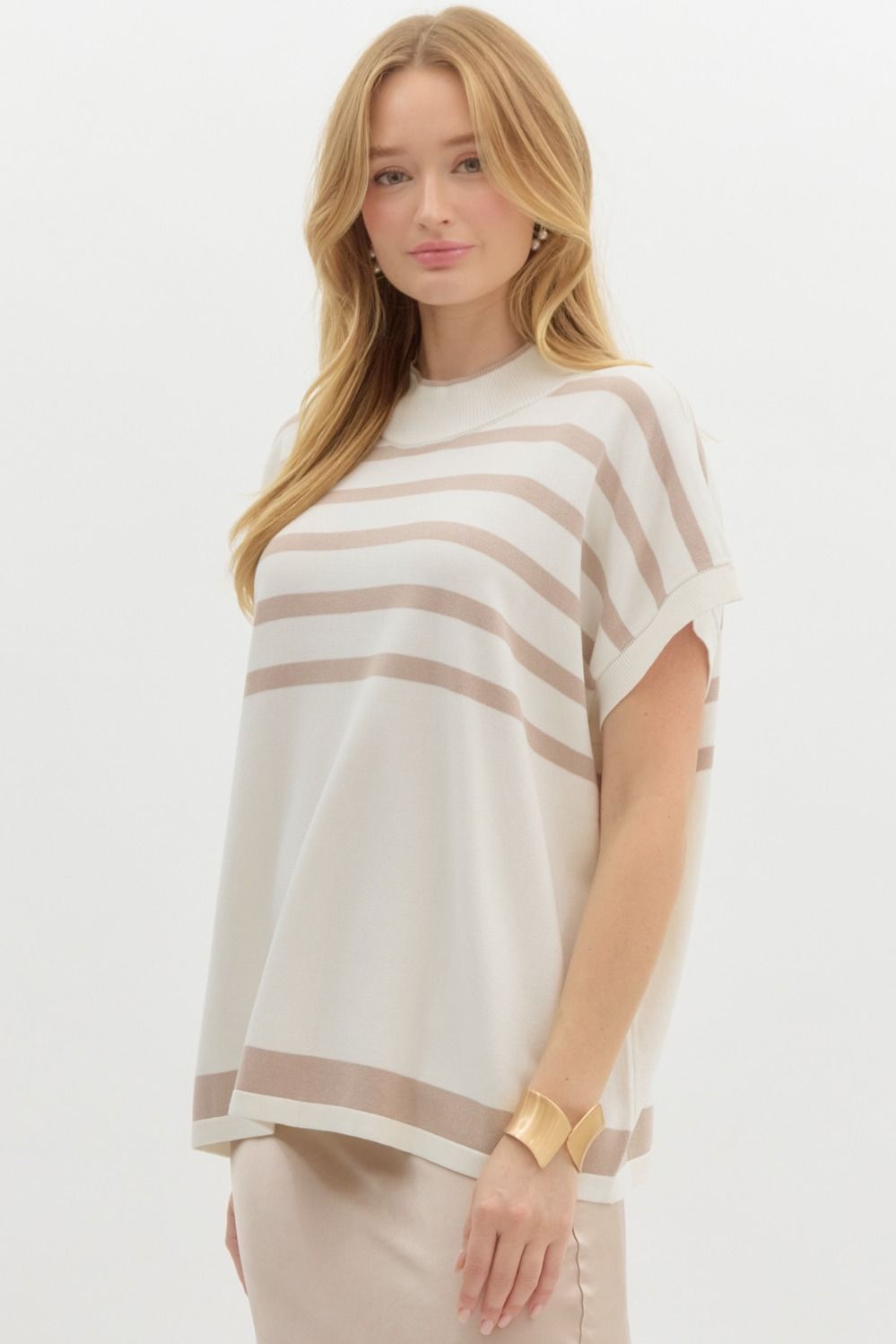 By The Shore Ivory Striped Blouse