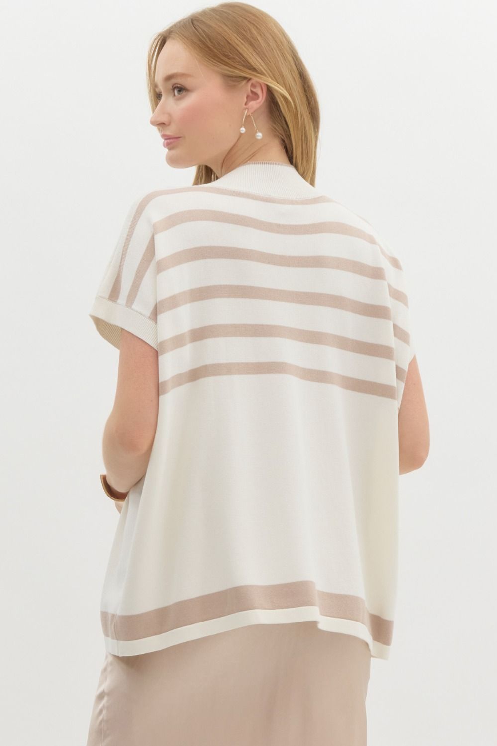 By The Shore Ivory Striped Blouse