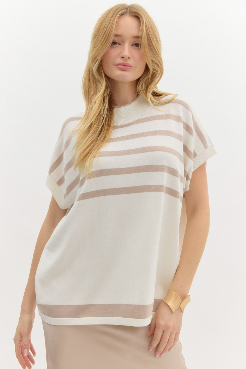 By The Shore Ivory Striped Blouse