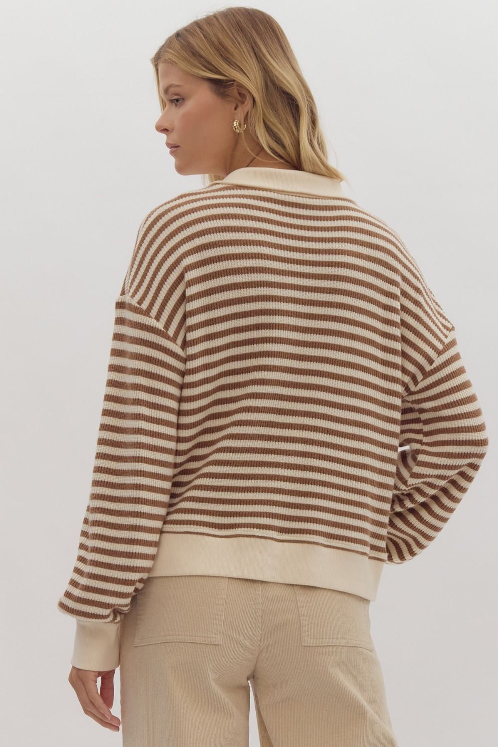 Oh Deer, The Reindeer Are Here Striped Pullover