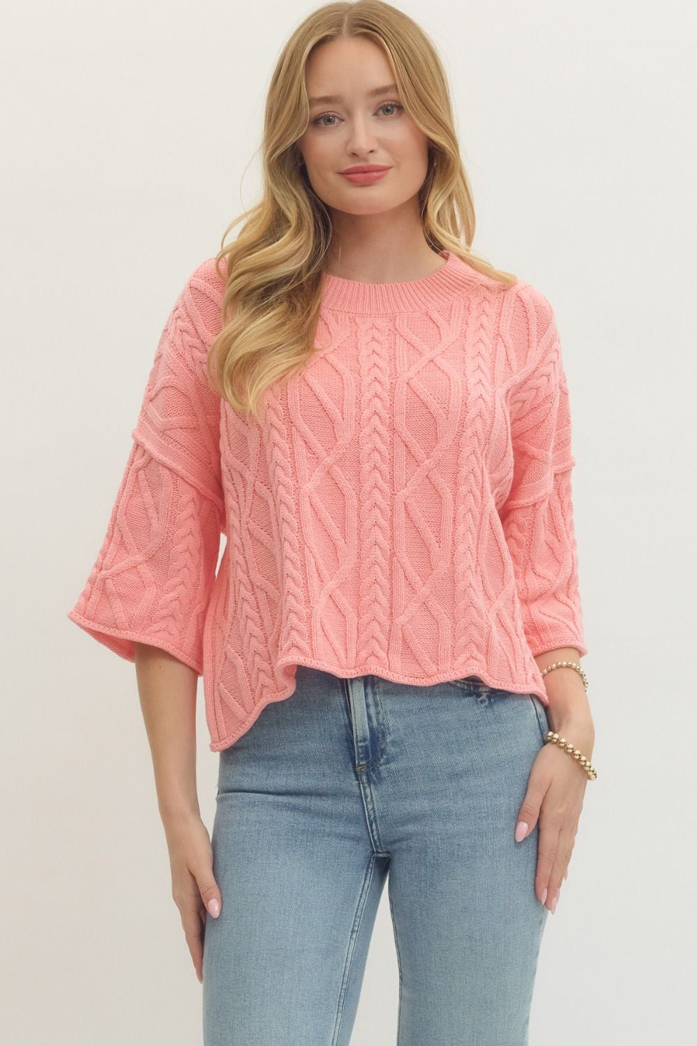 Crazy For You Coral Knit Sweater