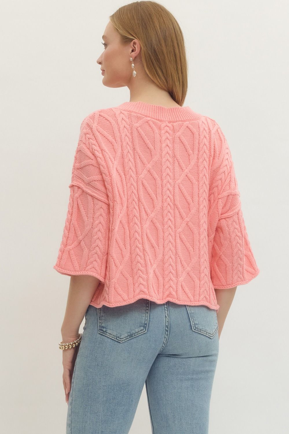 Crazy For You Coral Knit Sweater