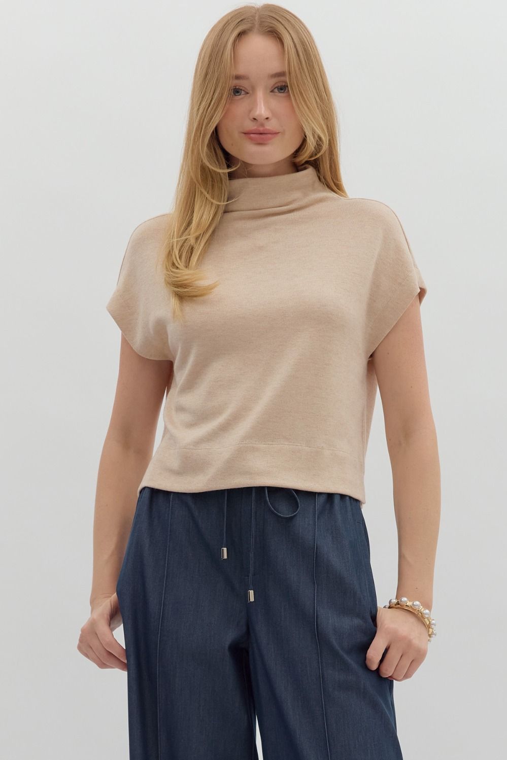 Teach Me Your Ways Taupe Knit Top