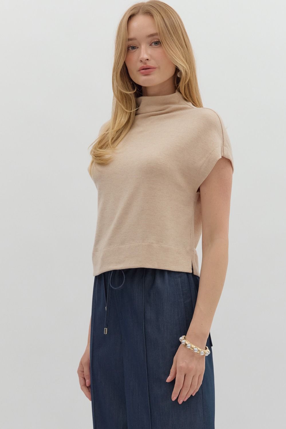 Teach Me Your Ways Taupe Knit Top