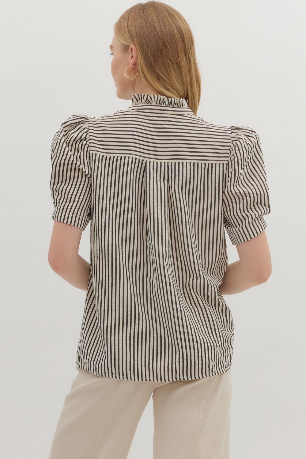 Make A Statement Black Striped Blouse