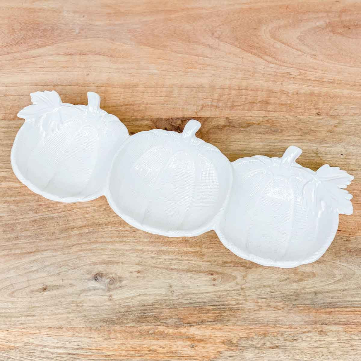 White Pumpkin Tri-Server Platter