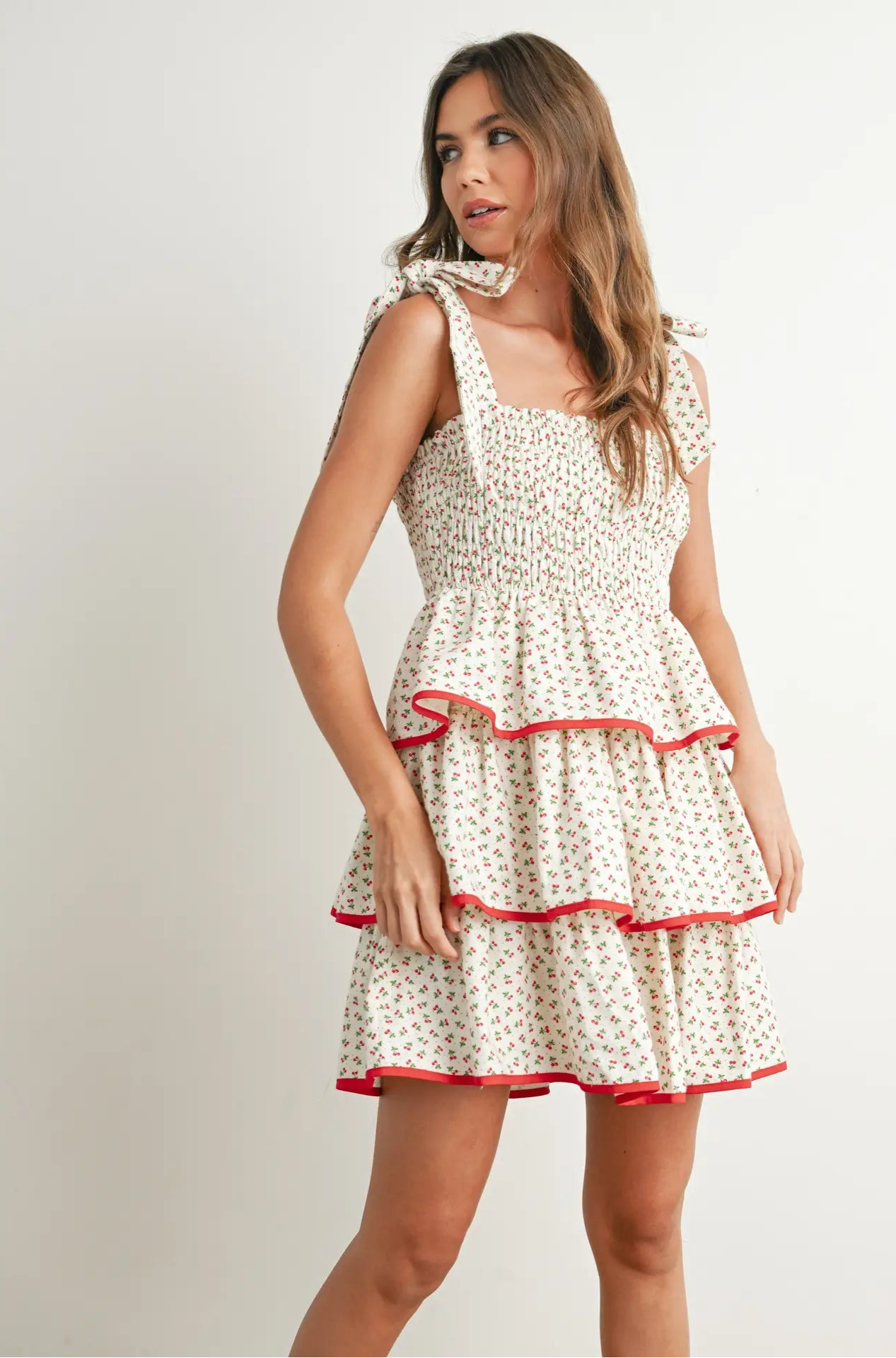 40% Off - The Cherry On Top Ruffle Dress