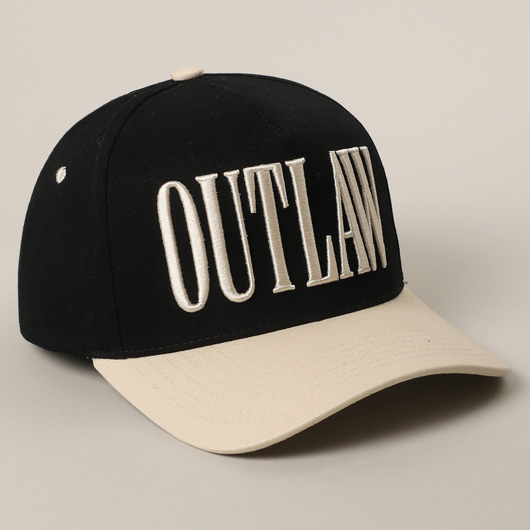 Black Outlaw Embroidered Trucker Hat