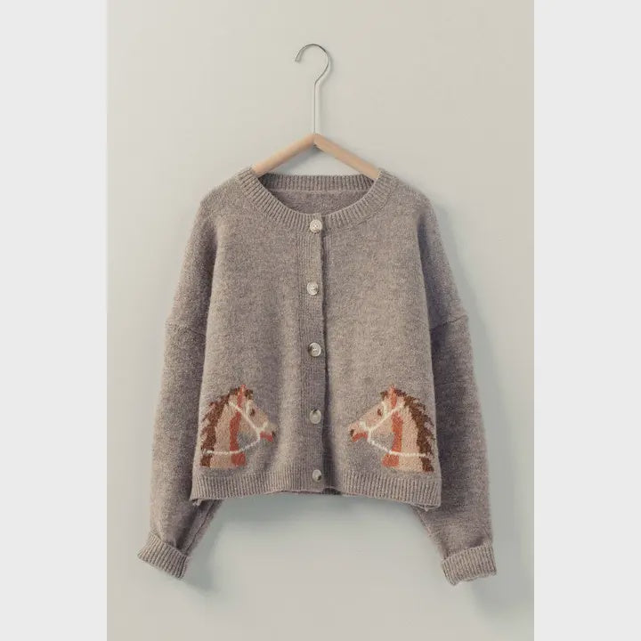 Girls Gotta Do What A Girls Gotta Do Grey Horse Sweater