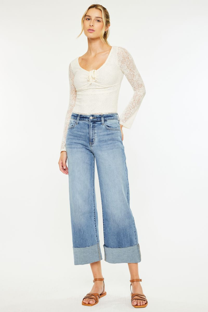 Don't Leave Me Wondering Wide Leg KanCan Jeans