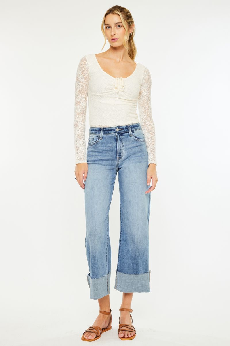 Don't Leave Me Wondering Wide Leg KanCan Jeans