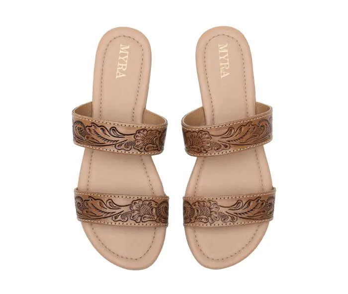 40% Off - MYRA Tooled Leather Sandals