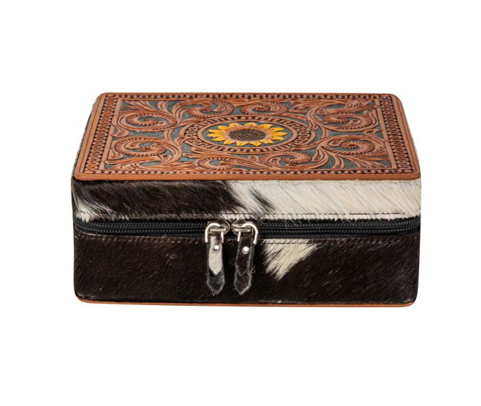 RESTOCK MYRA Tooled Leather Jewelry Box