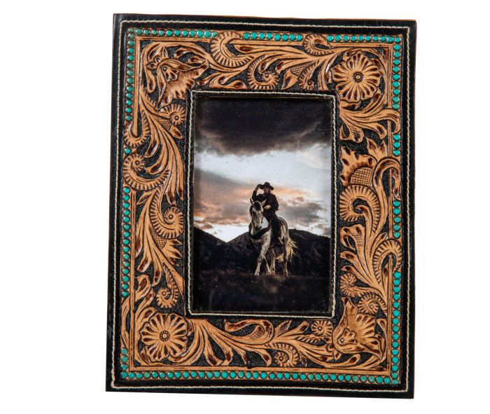 RESTOCK MYRA Tooled Leather Picture Frame
