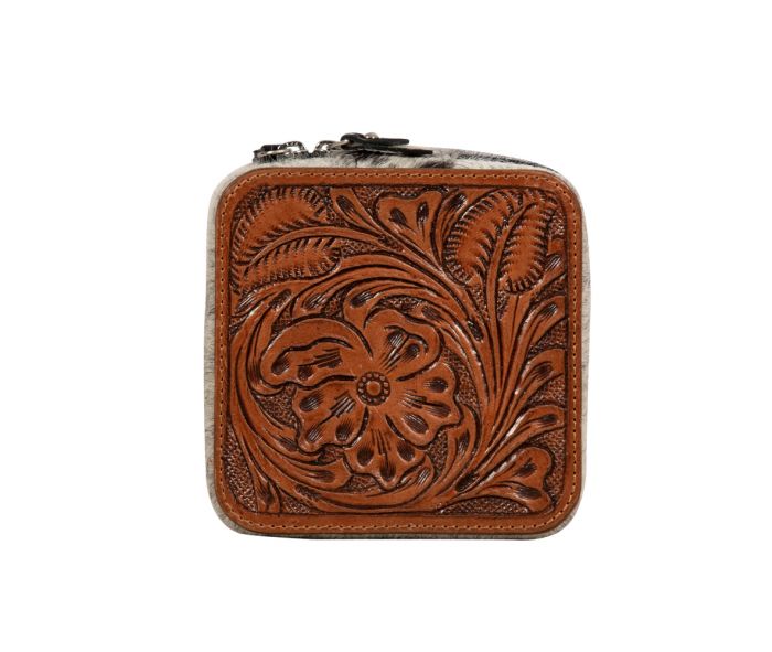 MYRA Tooled Leather Jewelry Box