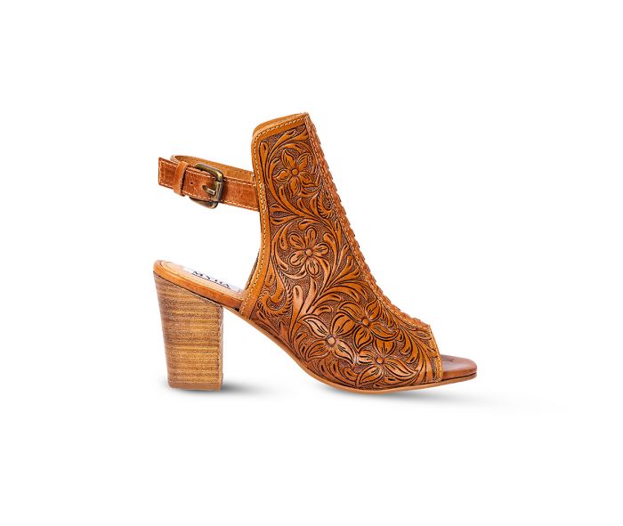 40% Off - MYRA Tooled Leather Heels