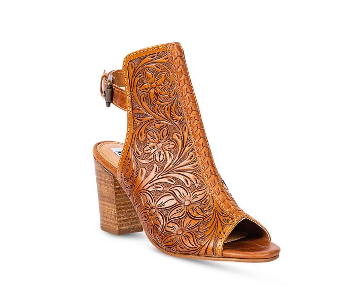 40% Off - MYRA Tooled Leather Heels