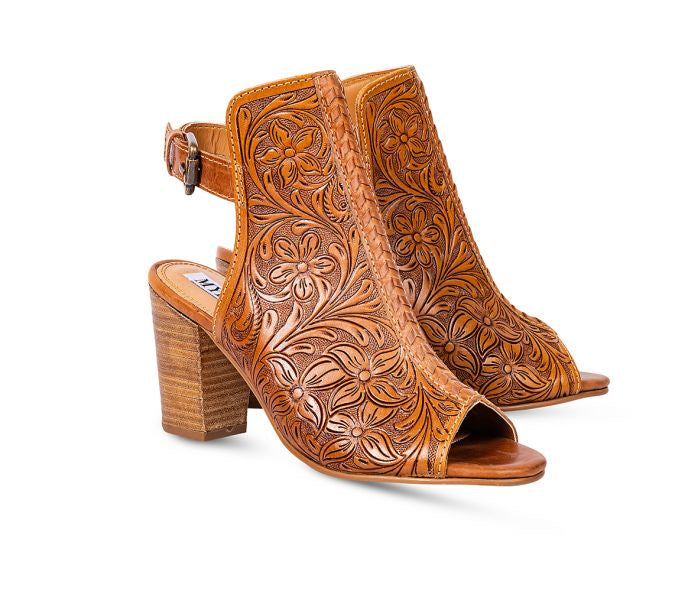 40% Off - MYRA Tooled Leather Heels