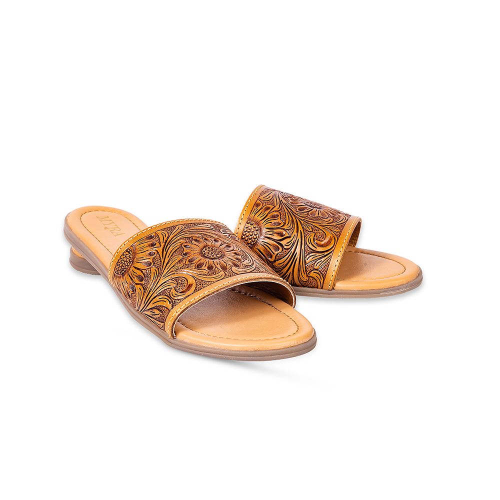 RESTOCK MYRA Tooled Leather Sandals