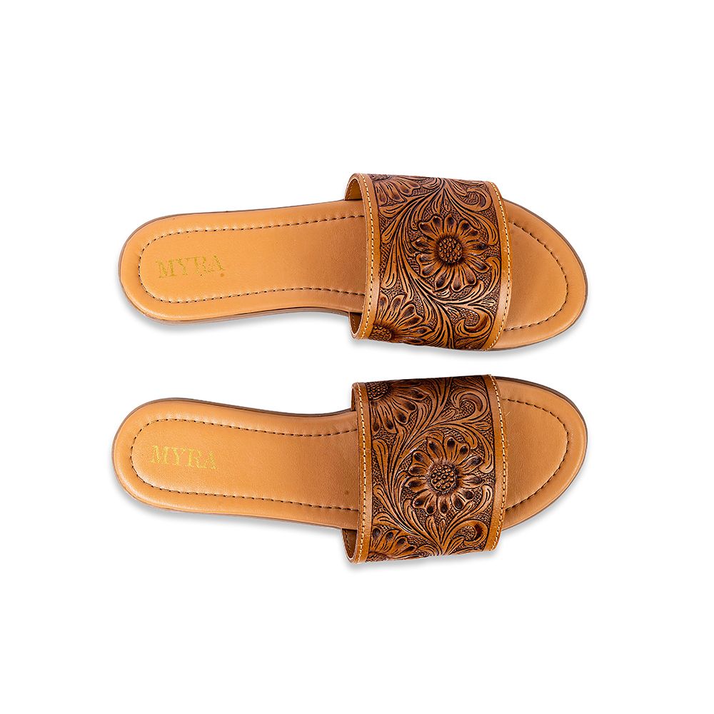 RESTOCK MYRA Tooled Leather Sandals