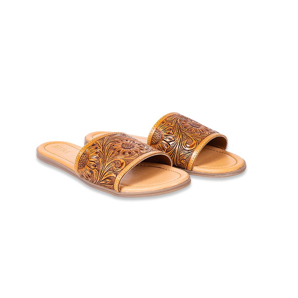 RESTOCK MYRA Tooled Leather Sandals