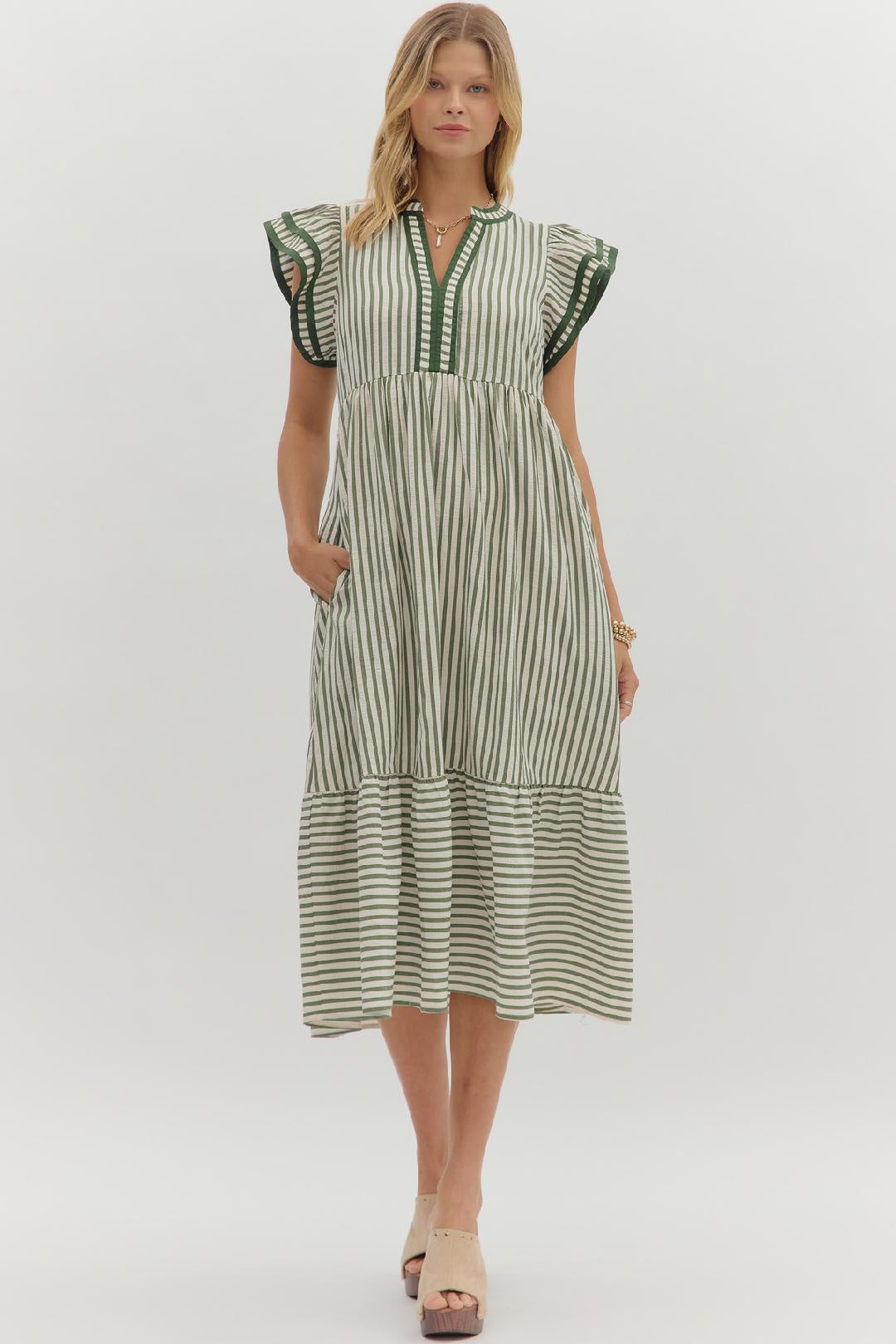 Ready For The Next Move Olive Mid Maxi